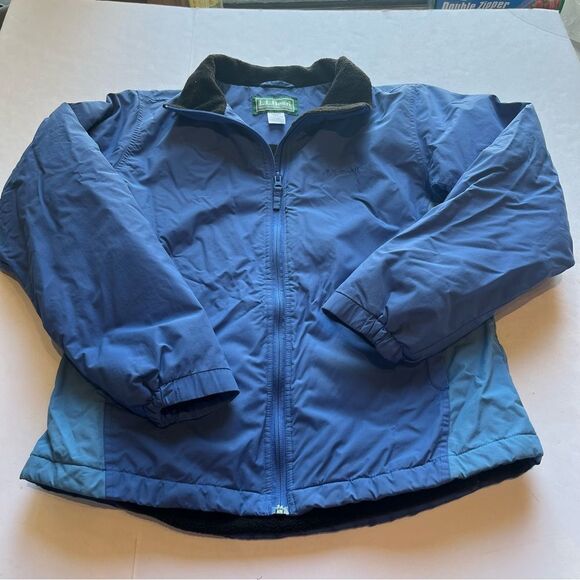 L.L. Bean Women's Winter Jacket Two Tone Blue Fleece Lined Misses Medium - Picture 4 of 9